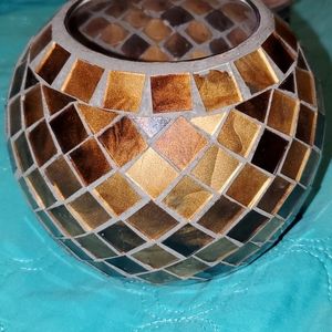Home Interiors Glass Mosaic Candle Holder